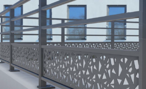 Installation garde-corps terrasse avec tôle design découpe laser à Nantes (44) - Menuiserie Rollande - Maître Artisan Spécialiste Rénovation